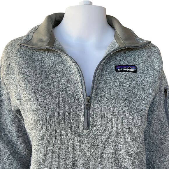 Patagonia Better Sweater Fleece Jacket Womens Size M 1/4 Zip Birch White Hiking - Picture 3 of 16